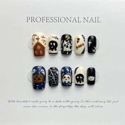 Halloween Professional Spooky Coffin Medium Press On Nails