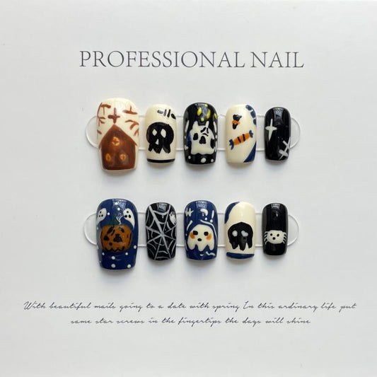 Halloween Professional Spooky Coffin Medium Press On Nails