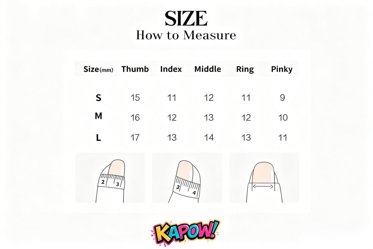 KAPOWNAILS Press-On Nails Size Finder