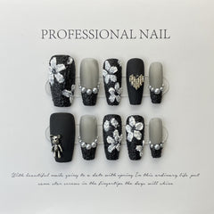 Coffin Medium Press On Nails for Luxury Evening Soiree