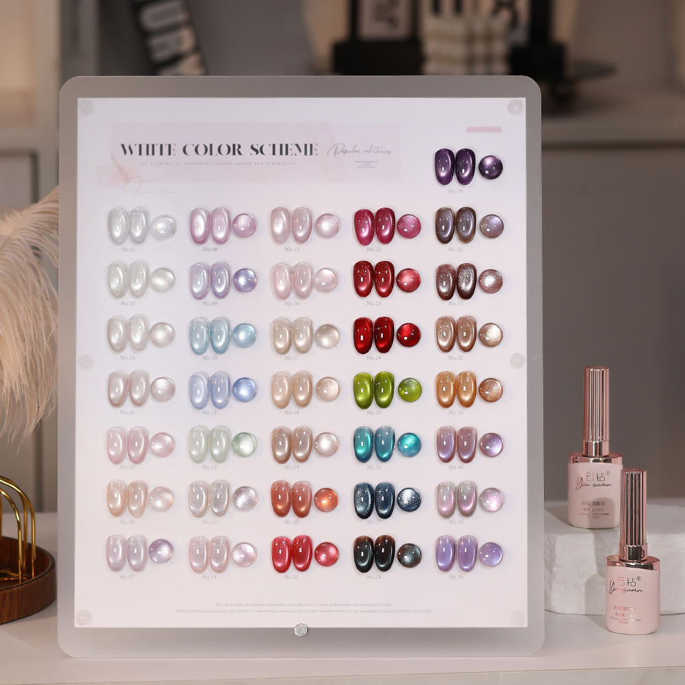 36 Colors Pearl Cat Eye Gel Polish Set Magnetic Aurora UV LED Soak Off Nail Gel