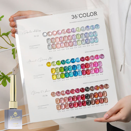 36 Colors Charming Heart Glow Cat Eye Gel Polish Set UV LED Soak