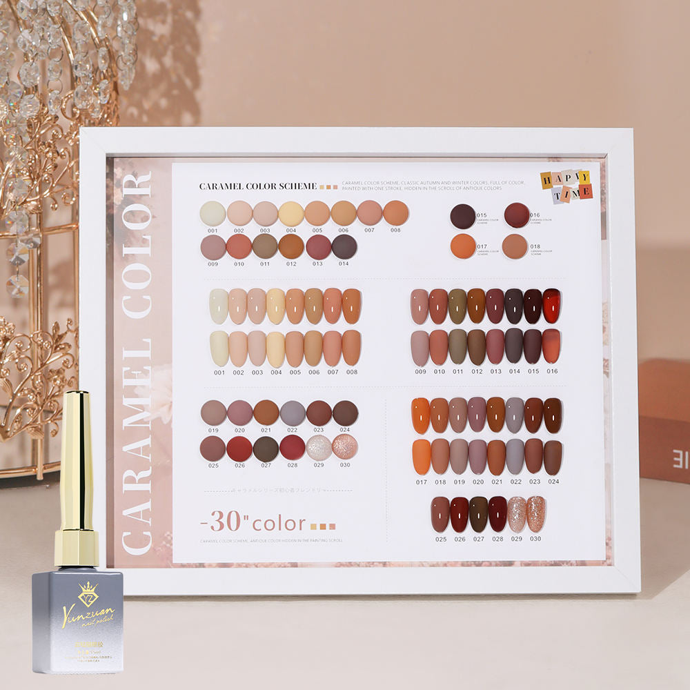 30 Colors  15ML Maillard Caramel Mocha Soak Off UV LED Nail Gel, Early Autumn Trend Color