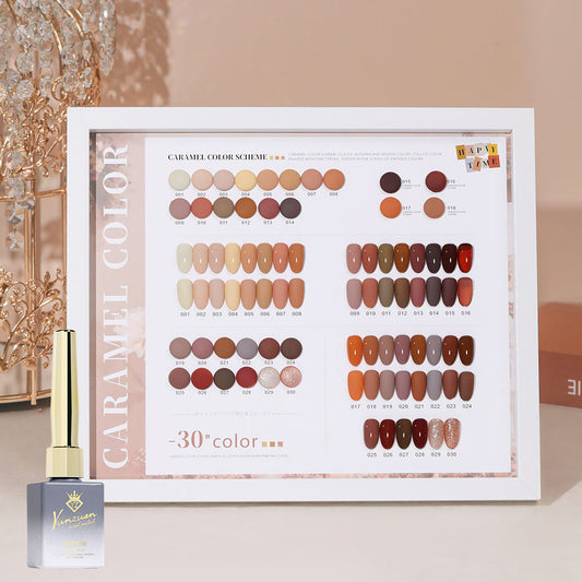 30 Colors  15ML Maillard Caramel Mocha Soak Off UV LED Nail Gel, Early Autumn Trend Color