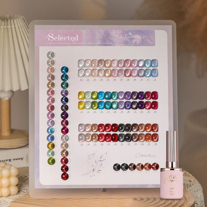 36 Colors Electroplated Porcelain White Glass Beads Phototherapy Nail Polish Cat Eye Gel Nail Polish