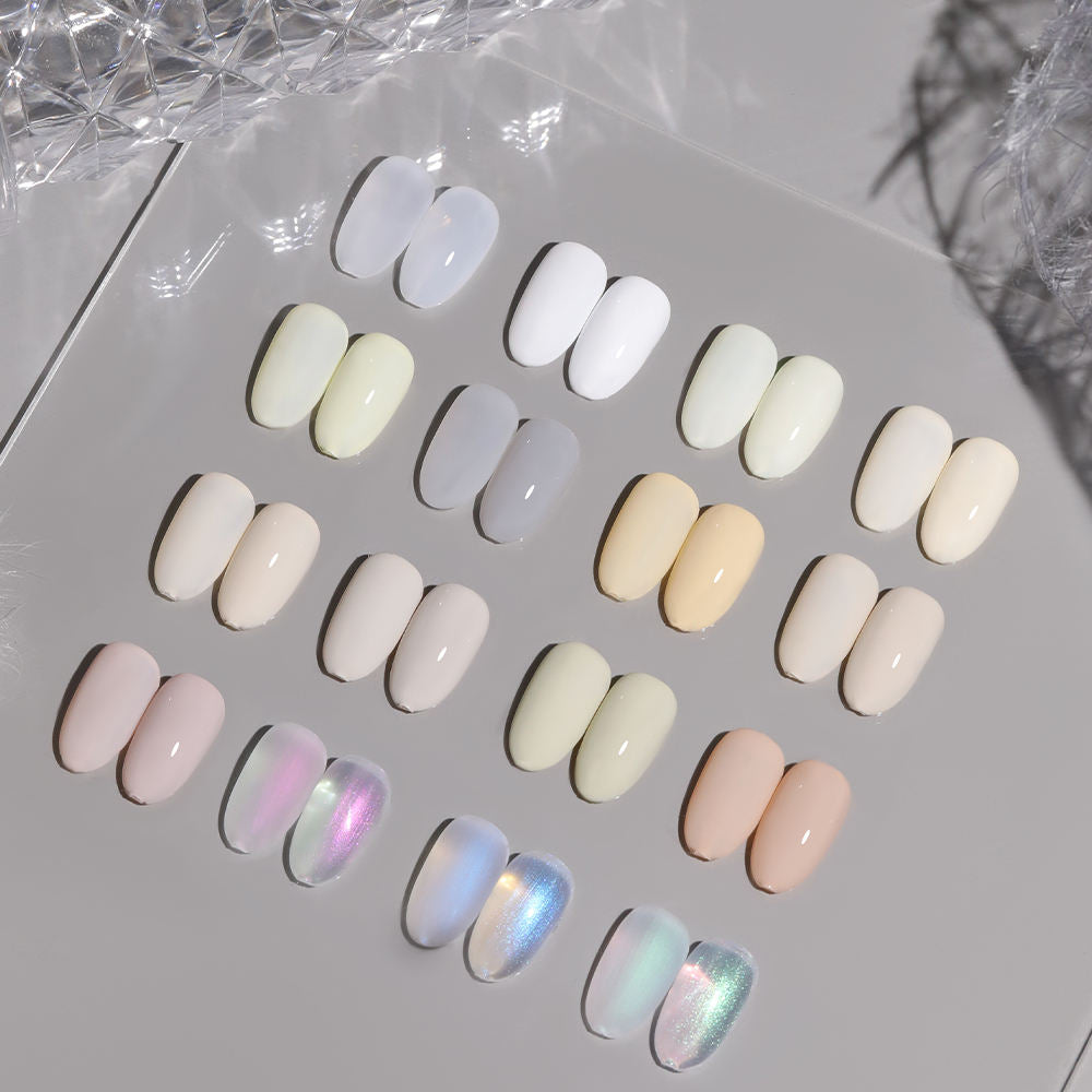 16 Colors Milky Nude Gel Polish Set UV LED Soak Off Nail Gel