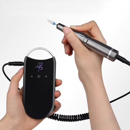 45000RPM Cordless Electric Nail Drill, Touch Screen 2000mAh Alloy Portable Nail File