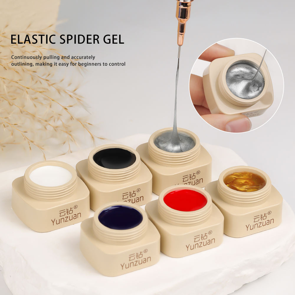 High Density Japanese Style Paintable 3D Relief Painted Pull Wire Nail Polish Set Metallic Carving Gel