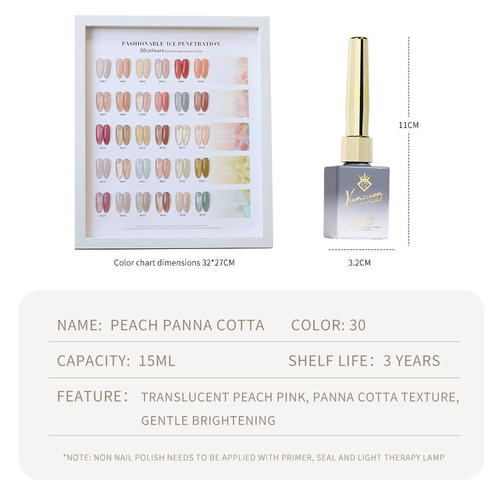 30 Colors  15ML Peach Panna Cotta Long Lasting Soak Off UV LED Nail Gel Polish