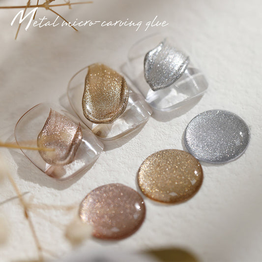 High Density Japanese Style Paintable 3D Relief Painted Pull Wire Nail Polish Set Metallic Carving Gel