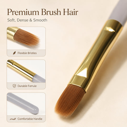 Professional Ombre Gradient Nail Art Brush, Soft Elastic Flat Bristles for Gel Polish