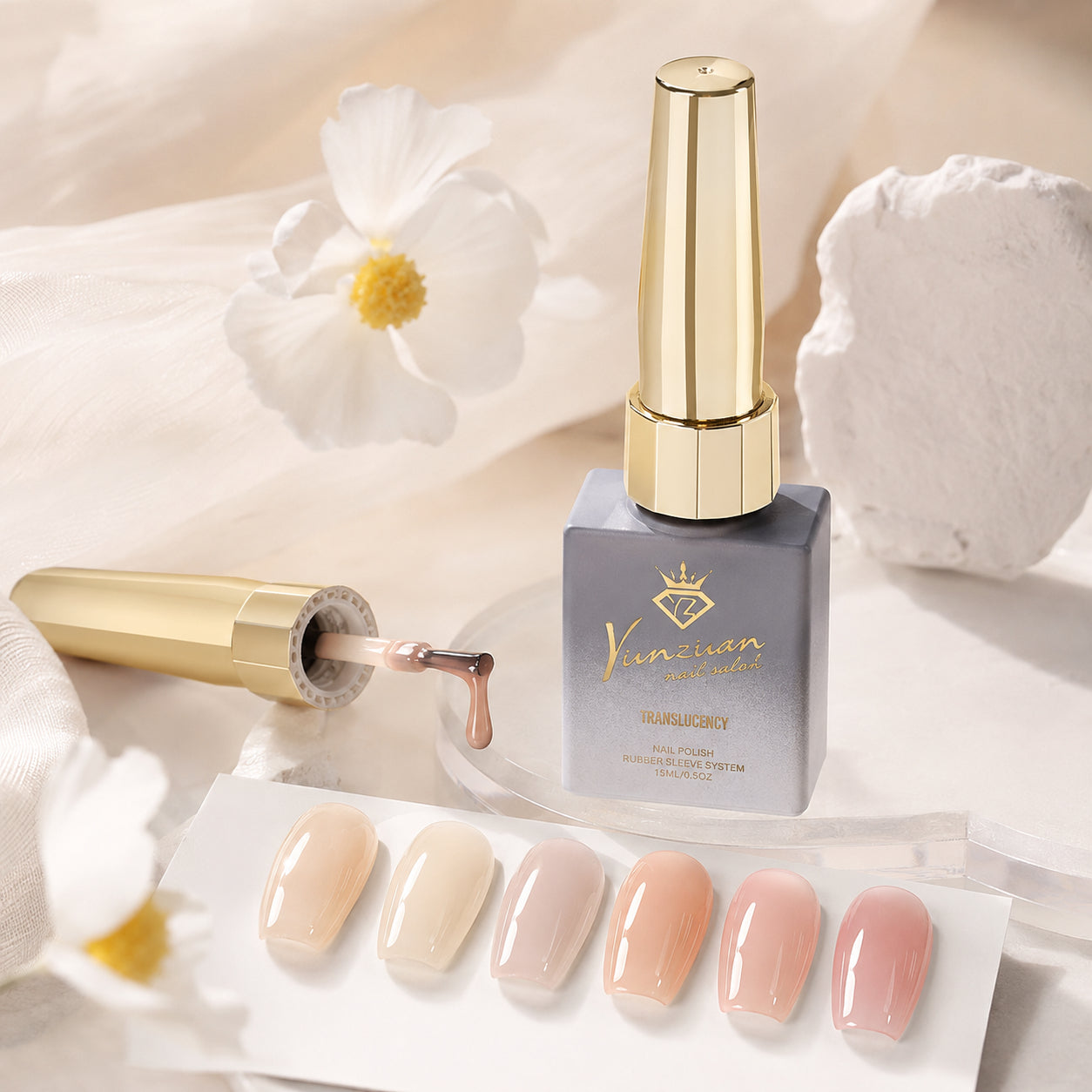 30 Colors Caramel Nude Translucent Nail Gel Polish 15ml UV LED Soak