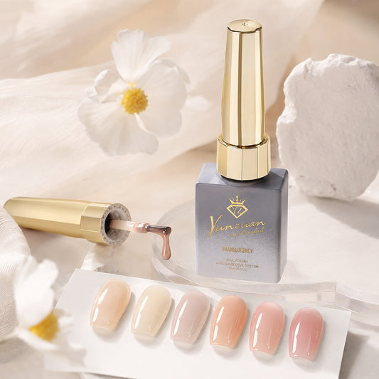 30 Colors Caramel Nude Translucent Nail Gel Polish 15ml UV LED Soak