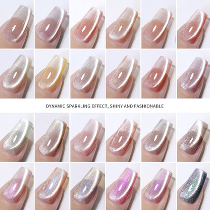 24 Colors 15ml Eco-Friendly Super Sparkling Ice Sand Crystal Cat Eye Nail Gel Set