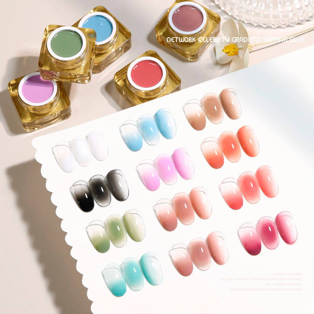 High Saturation Natural Blending Gradient Blusher UV Nail Gel Set