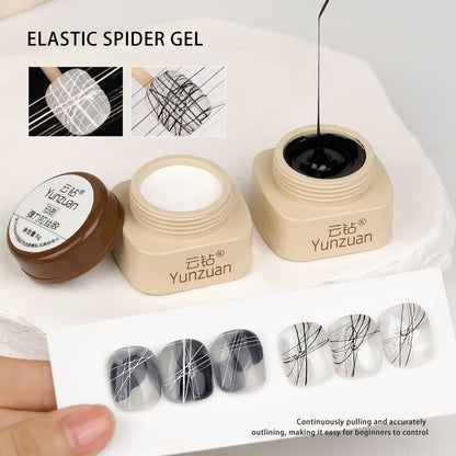 High Density Japanese Style Paintable 3D Relief Painted Pull Wire Nail Polish Set Metallic Carving Gel