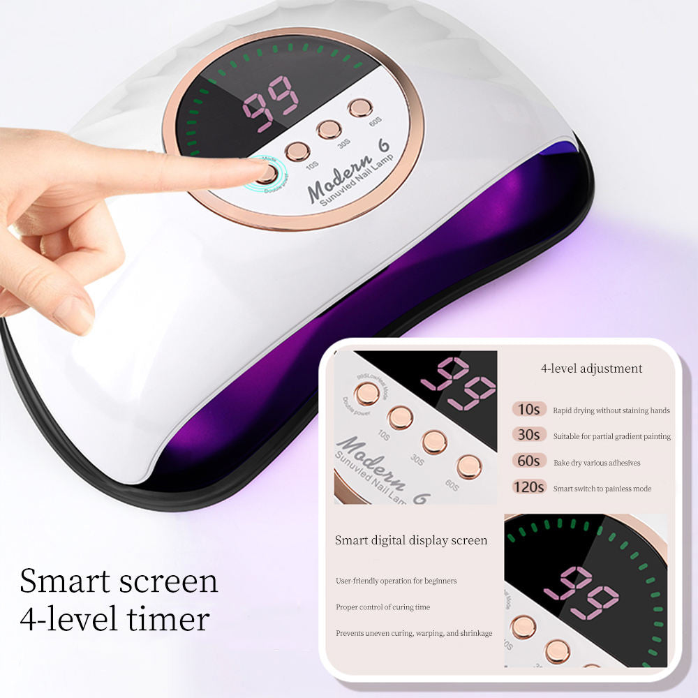300W Handheld UV Nail Lamp 72 LEDs 365/405nm Red Light Portable Fast Dryer