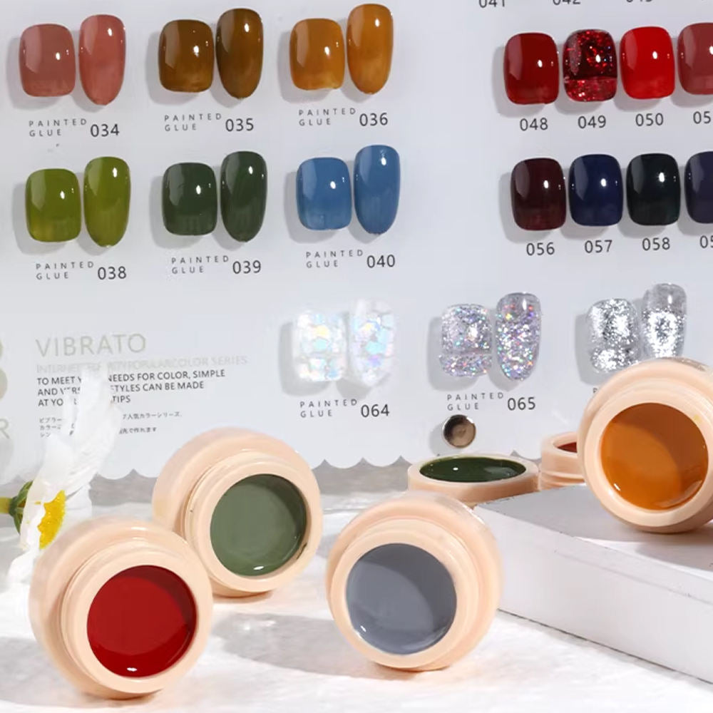 68 Colors 8g Oil Painting No-Wipe Patting Gel, Silk Smooth Natural Gradient Long-Lasting Sponge Nail Gel