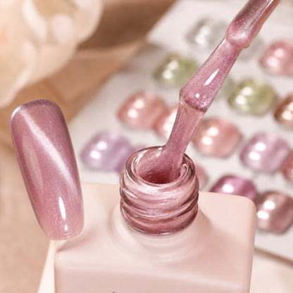 24 Colors 15ml Pearl Cat Eye Magnetic Jelly Shimmer Soak Off UV LED Nail Gel