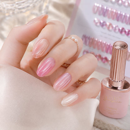 18 Colors 15ml Peach Pearl Jelly Translucent Cat Eye Soak Off UV LED Nail Gel Set