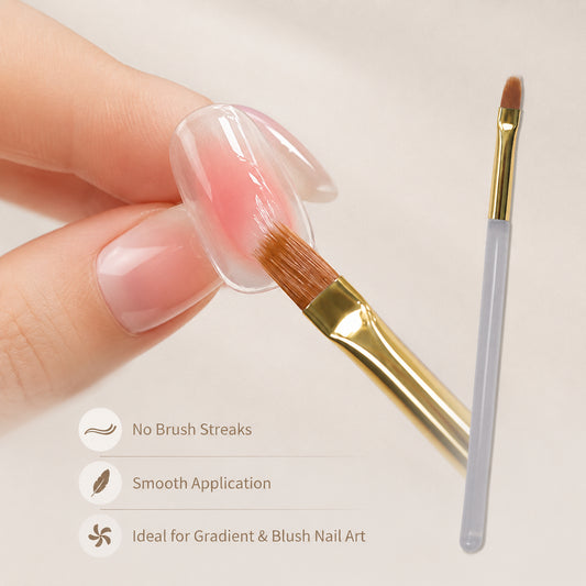 Professional Ombre Gradient Nail Art Brush, Soft Elastic Flat Bristles for Gel Polish