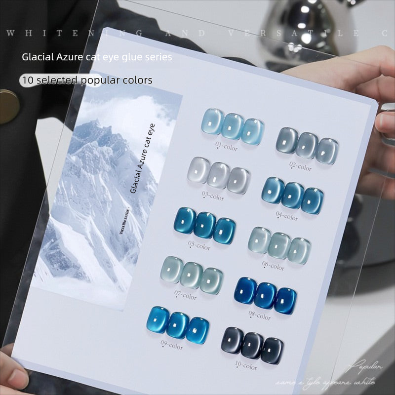 10 Colors 15ml Reflective Glacial Azure Cat Eye UV Nail Gel, Designer Style with Magnet