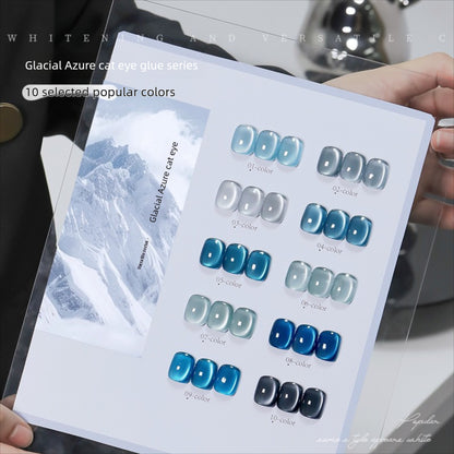 10 Colors 15ml Reflective Glacial Azure Cat Eye UV Nail Gel, Designer Style with Magnet