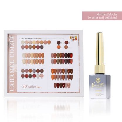 30 Colors  15ML Maillard Caramel Mocha Soak Off UV LED Nail Gel, Early Autumn Trend Color
