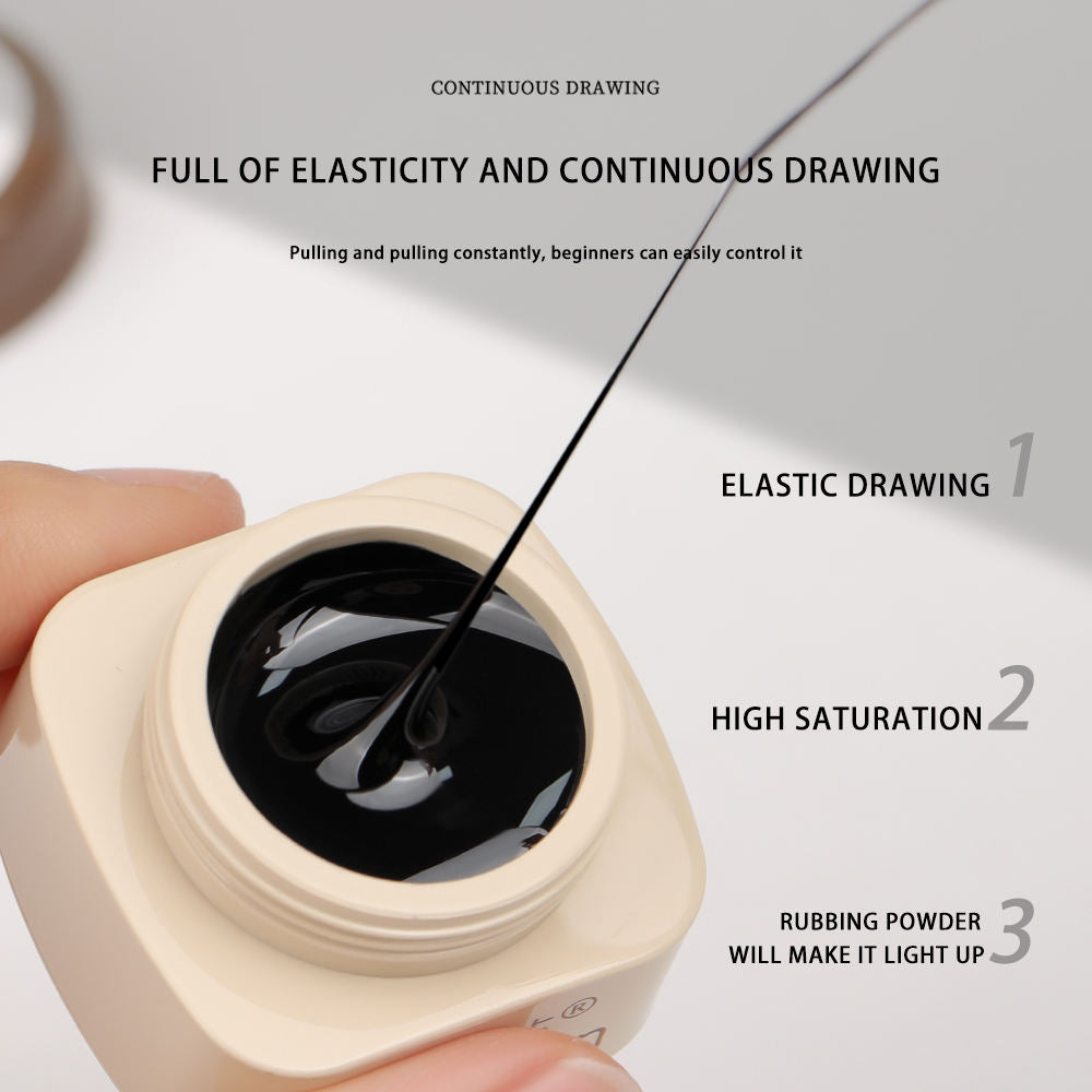 High Density Japanese Style Paintable 3D Relief Painted Pull Wire Nail Polish Set Metallic Carving Gel