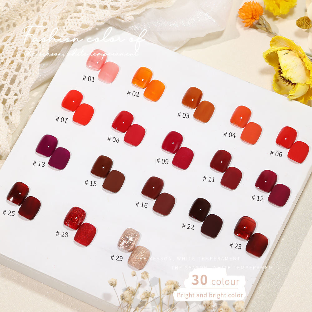 30 Colors Blush Gel Nail Polish Set UV LED Soak Off Nail Gel