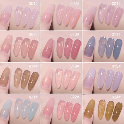 24 Colors Milky Nude Jelly Gel Polish UV LED Soak Off Nail Gel for Salon