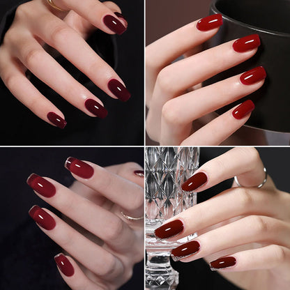 6 Color 15ml Salon Grade Non-Wipe Matte Cherry Red UV LED Nail Gel Set