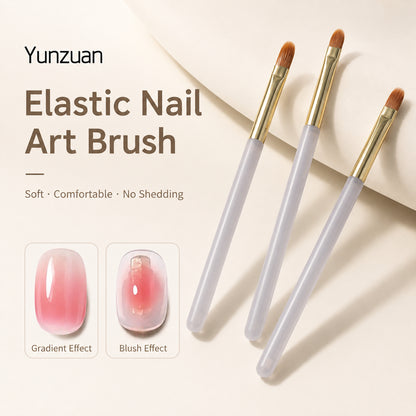 Professional Ombre Gradient Nail Art Brush, Soft Elastic Flat Bristles for Gel Polish