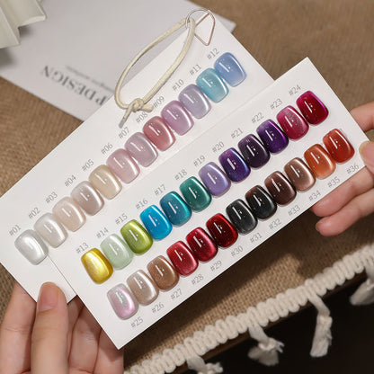 36 Colors Electroplated Porcelain White Glass Beads Phototherapy Nail Polish Cat Eye Gel Nail Polish