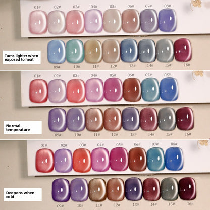 16 Colors 15ml Lambent Jade Temperature Color Changing Cloud Diamond Cat Eye UV Nail Gel