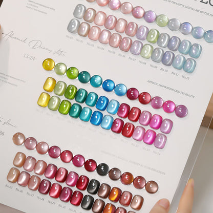 36 Colors Charming Heart Glow Cat Eye Gel Polish Set UV LED Soak
