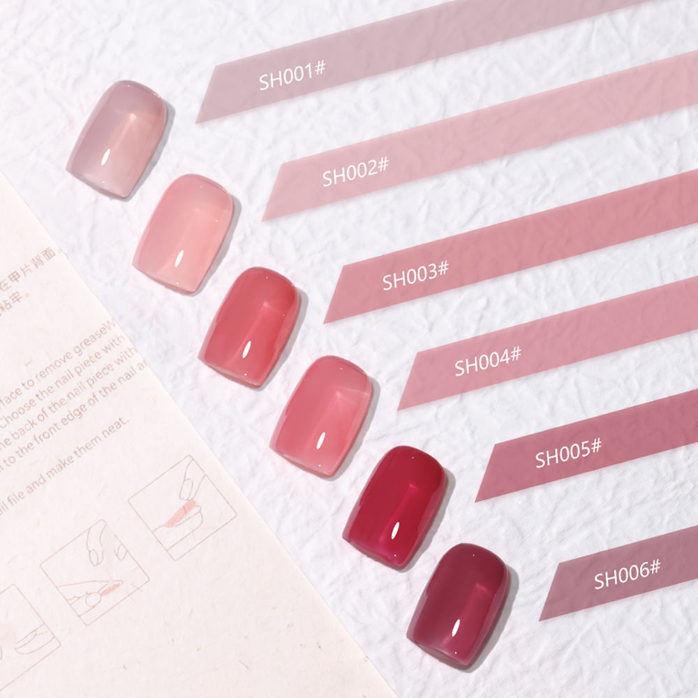 6 Color 15ml Soft Blush Sheer Gradient High Gloss Soak Off UV Nail Gel Polish