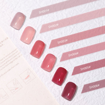 6 Color 15ml Soft Blush Sheer Gradient High Gloss Soak Off UV Nail Gel Polish