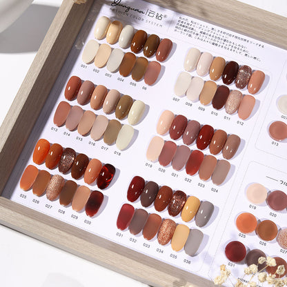 36 Colors Caramel Macchiato Nude Gel Polish Set 15ML Milky Brown UV LED Nail Gel