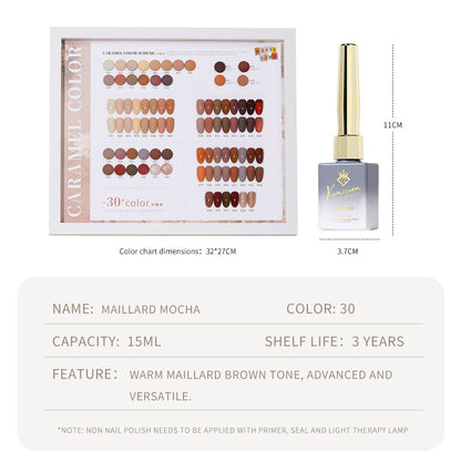 30 Colors  15ML Maillard Caramel Mocha Soak Off UV LED Nail Gel, Early Autumn Trend Color