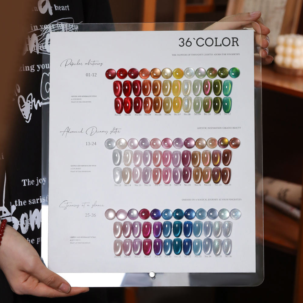 36 Colors Cat Eye Gel Nail Polish Set Nail Salon Professional 15ML Shining Glass Bead Gel Polish