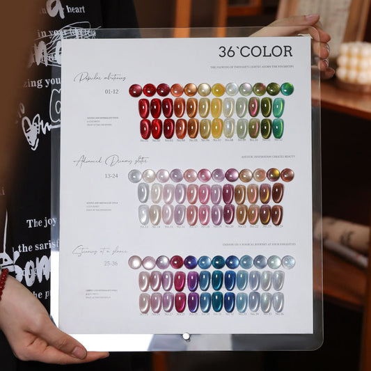36 Colors Cat Eye Gel Nail Polish Set Nail Salon Professional 15ML Shining Glass Bead Gel Polish