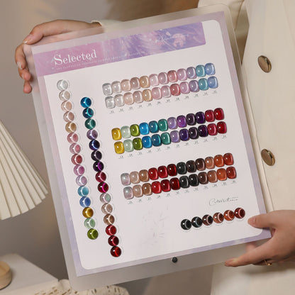 36 Colors Electroplated Porcelain White Glass Beads Phototherapy Nail Polish Cat Eye Gel Nail Polish