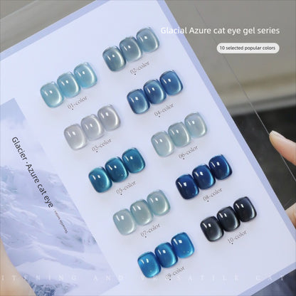 10 Colors 15ml Reflective Glacial Azure Cat Eye UV Nail Gel, Designer Style with Magnet