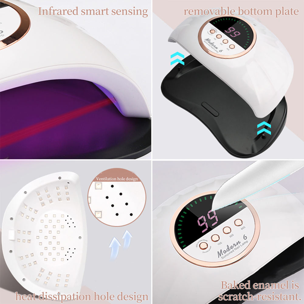 300W Handheld UV Nail Lamp 72 LEDs 365/405nm Red Light Portable Fast Dryer
