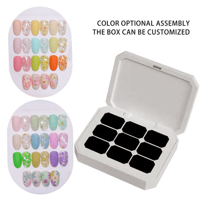 9 Grid Natural Gradient No-Wipe Patting UV Nail Gel, Long-Lasting Silk Smooth Oil Painting Sponge Gel