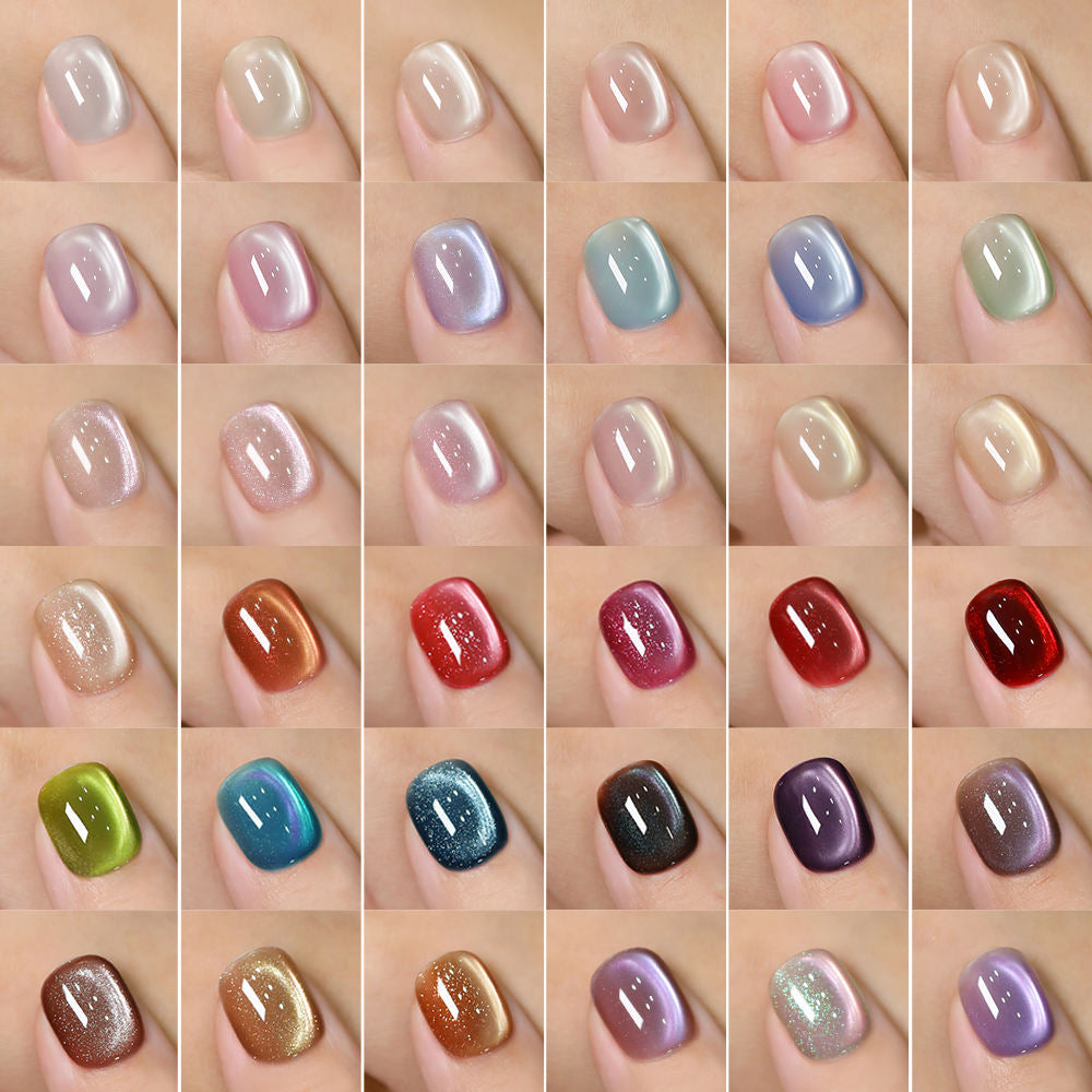 36 Colors Pearl Cat Eye Gel Polish Set Magnetic Aurora UV LED Soak Off Nail Gel