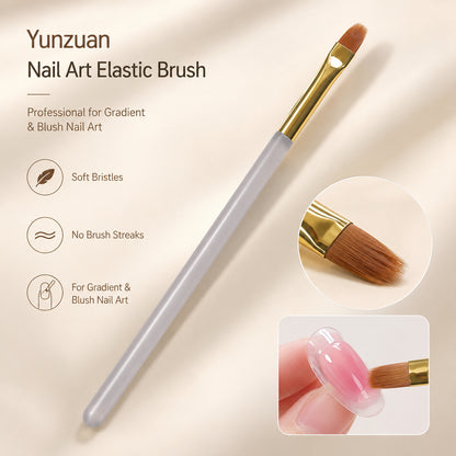 Professional Ombre Gradient Nail Art Brush, Soft Elastic Flat Bristles for Gel Polish