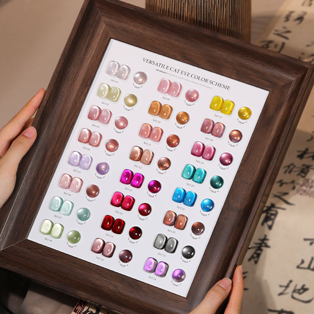 24 Colors 15ml Pearl Cat Eye Magnetic Jelly Shimmer Soak Off UV LED Nail Gel