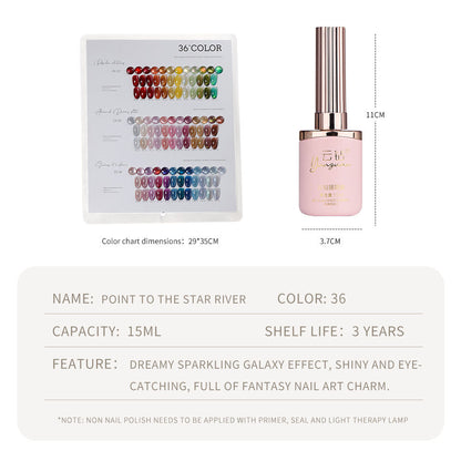 36 Colors Cat Eye Gel Nail Polish Set Nail Salon Professional 15ML Shining Glass Bead Gel Polish